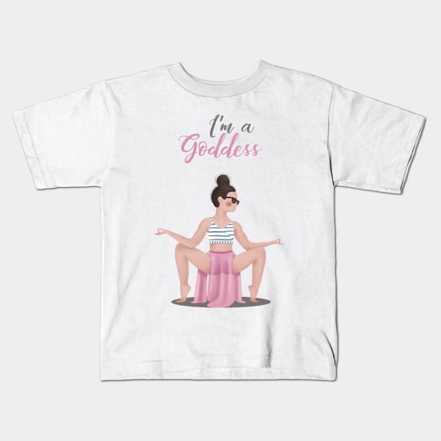 I'm a Goddess Kids T-Shirt by Gummy Illustrations